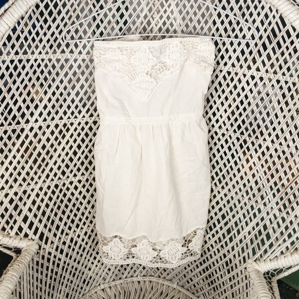 Maurices Sleeveless Strapless Cotton Lace Tank Top